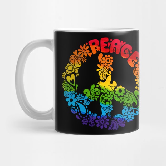 Hippie Peace Sign Lgbt Flag Rainbow TShirt Gay Lesbian Flags by Kaileymahoney